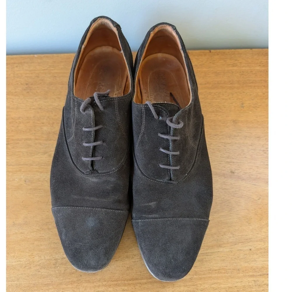 Wolf &‎ Shepherd Closer Cap Toe Oxford Brown Suede Dress Shoes 9717 D 13 P